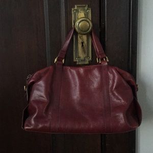 Madewell Glasgow Satchel in Oxblood